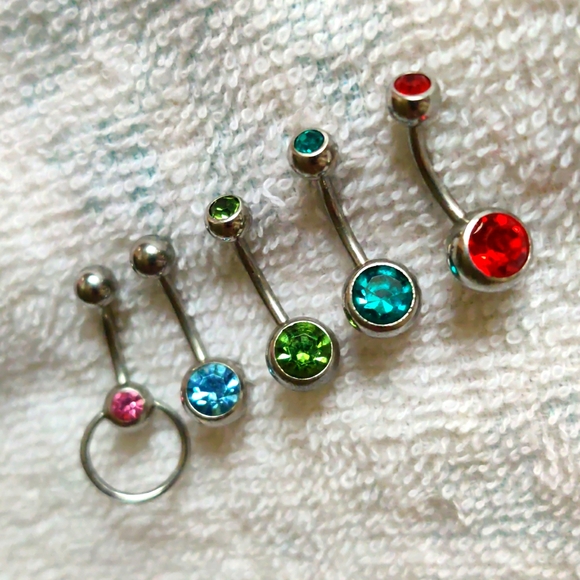 5 pack Naval rings (body jewelry) - Picture 1 of 6
